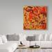 Trademark Fine Art 'Liquid Industrial Red Orange' Acrylic Painting Print on Wrapped Canvas in Brown/Red/Yellow | 24 H x 24 W x 2 D in | Wayfair