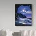 Trademark Fine Art 'Waves Under the Moon 9' Oil Painting Print on Wrapped Canvas in White/Black | 47 H x 35 W x 2 D in | Wayfair ALI20364-C3547GG
