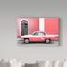 Trademark Fine Art 'American Classic Car White & Pink' Photographic Print on Wrapped Canvas Metal | 22 H x 32 W x 2 D in | Wayfair PH00774-C2232GG