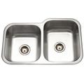 Houzer 31.5" L x 20.19" W Undermount Double Bowl 60/40 Kitchen Sink Stainless Steel in Gray | 8 H x 20.19 D in | Wayfair EC-3208SL-1