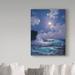 Trademark Fine Art 'Waves Under the Moon 1' Oil Painting Print on Wrapped Canvas Canvas | 24 H x 18 W x 2 D in | Wayfair ALI20353-C1824GG