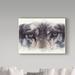 Trademark Fine Art 'Eye Catching Wolf Oil Painting Print on Wrapped Canvas' Graphic Art Print on Wrapped Canvas in White/Black | Wayfair