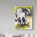 Trademark Fine Art 'Black & White Lemur Oil Painting Print on Wrapped Canvas' Graphic Art Print on Wrapped Canvas in Black/Green/White | Wayfair