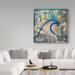 Trademark Fine Art 'Farrah Flies' Acrylic Painting Print on Wrapped Canvas in Blue/Gray | 18 H x 18 W x 2 D in | Wayfair ALI23489-C1818GG