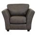 Club Chair - Wildon Home® Farda 41" Wide Top Grain Leather Club Chair Genuine Leather in Gray | 37 H x 41 W x 38 D in | Wayfair