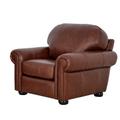 Club Chair - Westland and Birch Heath 43" Wide Top Grain Leather Club Chair Wood/Genuine Leather in Brown | 37 H x 43 W x 40 D in | Wayfair