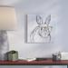 Ivy Bronx 'Bunny & Gold Glasses' Graphic Art Print on Canvas Canvas, Wood in Black/Gray | 16 H x 16 W x 1.5 D in | Wayfair IVBX1727 41501682