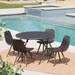 Ivy Bronx Binns Outdoor Wicker 5 Piece Dining Set Wicker/Rattan in Brown | 29 H x 45.5 W x 45.5 D in | Wayfair IVBX2641 42418705