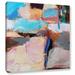 Ivy Bronx Nothing of Everything Painting Print on Wrapped Canvas in Blue/Brown/Pink | 18 H x 18 W x 2 D in | Wayfair IVYB7750 40408492