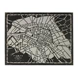 Ivy Bronx 'Laser Cut Map Of Paris Circa 1790' Graphic Art Print on Wrapped Canvas in Black/Gray | 33.5 H x 43 W x 1 D in | Wayfair