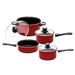 Imperial Home 7 Piece Carbon Steel Cookware Set Non Stick/Carbon Steel in Red | Wayfair MW3505