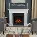 Thayer 54" Electric Fireplace by Real Flame in White | 45 H x 54.38 W x 8.75 D in | Wayfair 5010E-W