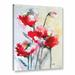 ArtWall Vibrant Poppies by Karin Johannesson Painting Print on Wrapped Canvas Metal in Gray/Red | 32 H x 24 W x 2 D in | Wayfair 0joh021a2432w