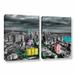 ArtWall Seattle by Revolver Ocelot 2 Piece Graphic Art on Wrapped Canvas Set Metal in Black/Green/White | 32 H x 48 W x 2 D in | Wayfair