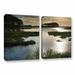 ArtWall Early Morning On Beach Drive Ii by Steve Ainsworth 2 Piece Photographic Print on Wrapped Canvas Set in Gray | 32 H x 48 W x 2 D in | Wayfair