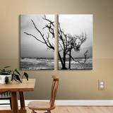 ArtWall Hanging On by Steve Ainsworth 2 Piece Photographic Print on Wrapped Canvas Set Metal in Black/White | 24 H x 32 W x 2 D in | Wayfair