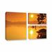 ArtWall Hatteras Pools & Bridge by Steve Ainsworth 3 Piece Photographic Print on Gallery Wrapped Canvas Set Canvas in Orange | Wayfair