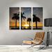 ArtWall Tropical Sunset by Steve Ainsworth 3 Piece Framed Photographic Print Set Canvas in Gray/Orange | 36 H x 54 W x 2 D in | Wayfair