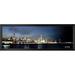 Latitude Run® 'Chicago at Dusk Skyline' Framed Photographic Print Paper, Glass in Gray/Yellow | 14.5 H x 38.5 W x 1.5 D in | Wayfair