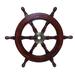 Longshore Tides Bucoli Wooden Ship Wheel Sculpture Wood in Brown | 18 H x 18 W x 2 D in | Wayfair 1F03ABC19C2F40DA86AD78C96F8A8951