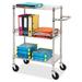 Lorell 3-Tier Rolling Cart Metal in Gray | 40 H x 26 W x 16 D in | Wayfair 84859