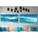 Latitude Run® Blue Ocean Waves on the Beach Panoramic - 2 Piece Panoramic Graphic Art Print Set on Canvas in White | 36 H x 120 W x 1.5 D in | Wayfair