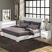 Latitude Run® Fenner Upholstered Platform 5 Piece Bedroom Set Upholstered in Brown/White | Queen | Wayfair LTDR5380 40716852