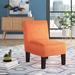 Slipper Chair - Hokku Designs Bajraktari 22" Wide Polyester Slipper Chair Polyester in Black/Brown | 33 H x 22 W x 30 D in | Wayfair