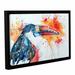 Latitude Run® Toucan Framed Painting Print Canvas in Blue/Orange/Red | 16 H x 24 W x 2 D in | Wayfair LTRN6716 30806237