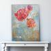 Latitude Run® 'Floral Dance II' Watercolor Painting Print on Wrapped Canvas Metal in Blue/Orange/Pink | 40 H x 30 W x 1.5 D in | Wayfair