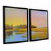 Latitude Run® 'Summer Marsh 2' - 2 Piece Floater Frame Oil Painting Print Set on Canvas Metal in Green | 48 H x 32 W x 2 D in | Wayfair