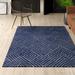 Blue/Brown/Navy Area Rug - Mercury Row® Utsey Geometric Handmade Tufted Wool Navy Area Rug Wool in Blue/Brown/Navy, Size 90.0 W x 0.75 D in | Wayfair