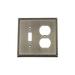 Nostalgic Warehouse Egg & Dart 2-Gang Duplex Outlet/Toggle Light Switch Combination Wall Plate in Gray | 4.88 H x 4.88 W x 0.38 D in | Wayfair