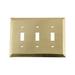 Nostalgic Warehouse Deco 3-Gang Toggle Light Switch Wall Plate in Yellow | 5.13 H x 6.75 W x 0.32 D in | Wayfair 720096