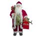 Northlight Seasonal Poinsettia Santa Claus w/ Gift Bag Christmas Figure Plastic in White | 36 H x 18.5 W x 10 D in | Wayfair E76404