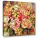 One Allium Way® 'Roses, 1915' by Pierre Renoir Painting Print on Wrapped Canvas in Pink/Yellow | 24 H x 24 W x 2 D in | Wayfair OAWY8401 38021065