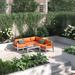 Ivy Bronx Shore 4 Piece Outdoor Patio Aluminum Sectional Sofa Set Metal in Orange | Wayfair ORNE3664 41988405