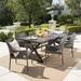 Orren Ellis Feumore Rectangular 6 - Person 70.5" Long Outdoor Dining Set Metal in Gray | Wayfair ORNL2057 45241501