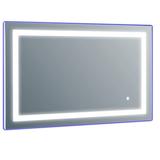 Orren Ellis Deco Led Lighted Wall Mirror Metal in White | 28 H x 47 W x 2.2 D in | Wayfair OREL4465 40481649