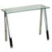 Orren Ellis Sefield Glass Top Desk Glass/Metal in Gray | 30.75 H x 39.5 W x 17.75 D in | Wayfair ORNE3602 41979035