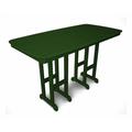 POLYWOOD® Nautical 37" x 72" Bar Outdoor Table Plastic in Green | 42 H x 71.5 W x 36.75 D in | Wayfair NCBT3772GR