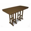 POLYWOOD® Nautical 37" x 72" Bar Outdoor Table Plastic in Brown | 71.5 W x 36.75 D in | Wayfair NCBT3772TE