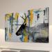 Teal Yellow Reindeer by Parvez Taj - Wrapped Canvas Print Canvas in White | 24 H x 36 W x 1.5 D in | Wayfair PT-BAROMM-275-C-36