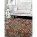 Brown 96 x 0.75 in Area Rug - Alcott Hill® Cohocton Floral Handmade Tufted Wool/Cotton Area Rug Wool | 96 W x 0.75 D in | Wayfair