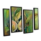 Red Barrel Studio® Green Calla Lilies 4 Piece Framed Painting Print Set Canvas, Cotton in White | 24 H x 36 W x 2 D in | Wayfair RDBS4527 30810550