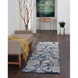 Blue 27 x 0.35 in Area Rug - Red Barrel Studio® Majoros Floral Navy Area Rug Polypropylene | 27 W x 0.35 D in | Wayfair RDBA2948 44371123