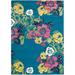 Blue 96 x 0.75 in Area Rug - Red Barrel Studio® Robbin Floral Handmade Tufted Area Rug Viscose/Wool | 96 W x 0.75 D in | Wayfair RDBT4645 42296433