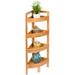 Rebrilliant 4 Tier Bamboo Storage Corner Bookcase Wood in Brown | 32 H x 9.2 W x 9.2 D in | Wayfair REBR4842 43906525