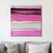 Jaxson Rea 'Pink Stripe 2' by Kent Youngstrom Painting Print on Wrapped Canvas in White | 36 H x 36 W x 1.5 D in | Wayfair SC23383636-KY