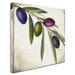 Trademark Fine Art 'Olive Branch IV' by Color Bakery Painting Print on Wrapped Canvas in Green/Indigo | 18 H x 18 W x 2 D in | Wayfair